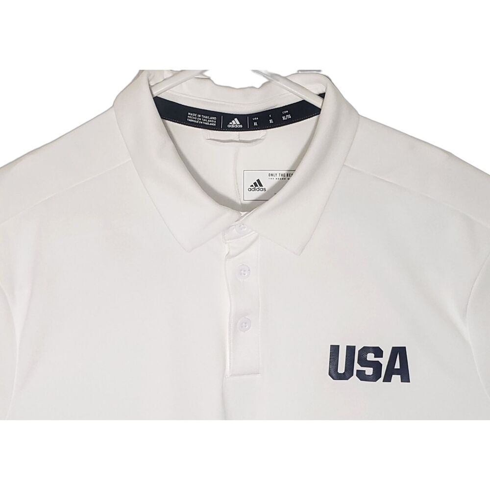 Team USA Adidas Polo Shirt Mens XL White Moisture Wicking - Picture 2 of 5